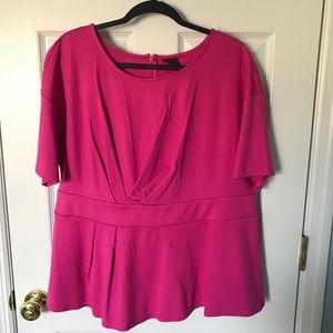 Worthington Woman | Peplum Top | Malibu Pink | 1X